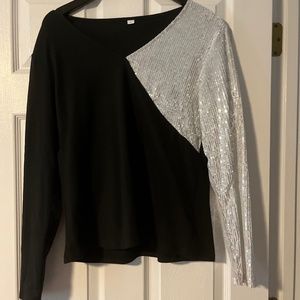 Silver & Black Top